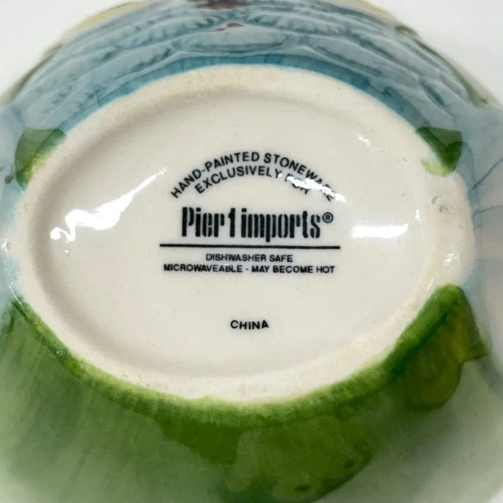Pier 1 Imports‎ Owl Measuring Cup Set 4 Piece Hand Painted Stoneware Multicolor